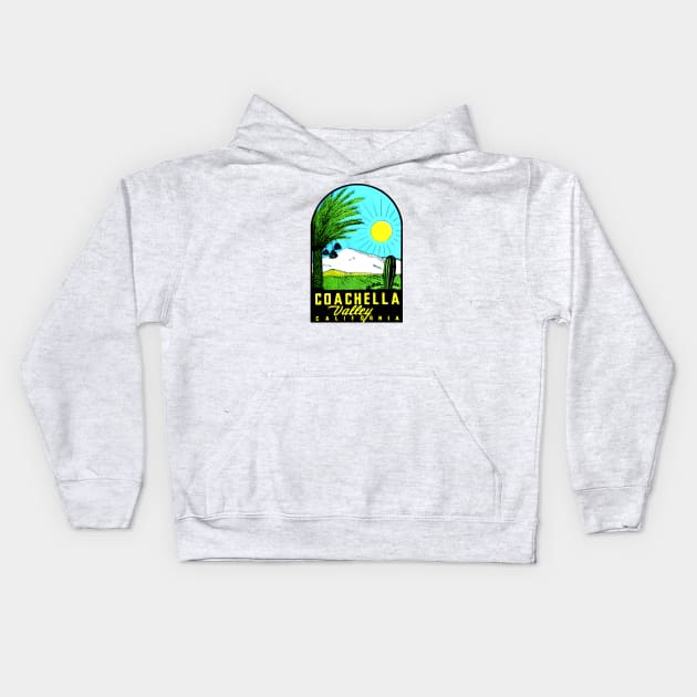 Coachella Valley California Vintage Kids Hoodie by Hilda74